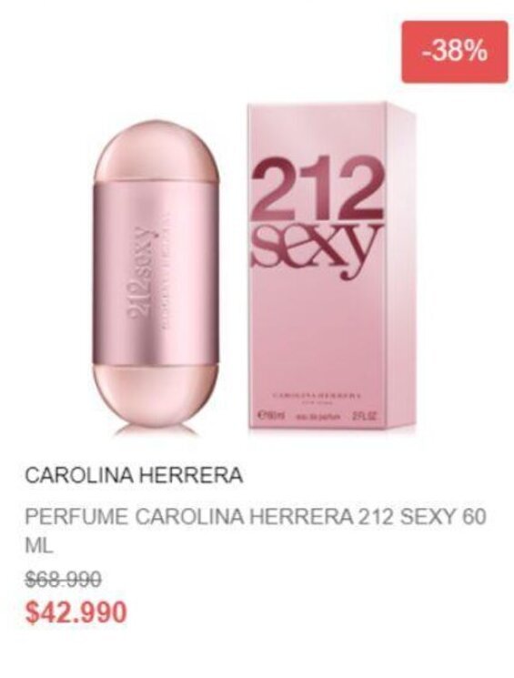 Ripley PERFUME CAROLINA HERRERA 212 SEXY 60ML oferta
