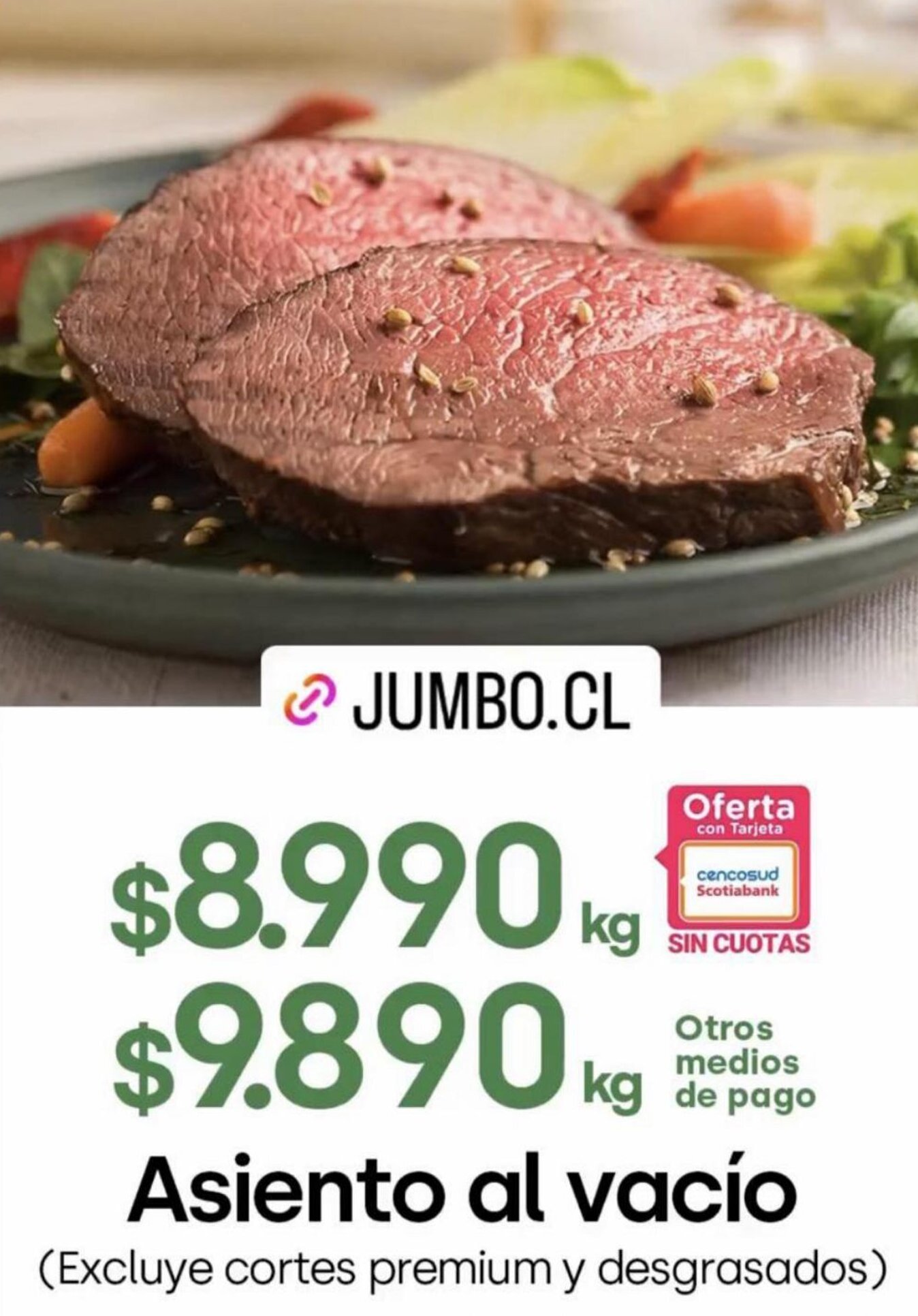 Jumbo Asiento al vacío (Excluye cortes premium y desgrasados) oferta
