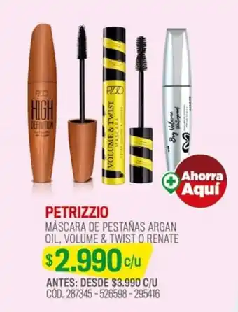 Cruz Verde PETRIZZIO MÁSCARA DE PESTAÑAS ARGAN OIL, VOLUME & TWIST O RENATE oferta