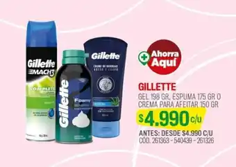 Cruz Verde GILLETTE GEL 198 GR, ESPUMA 175 GR O CREMA PARA AFEITAR 150 GR oferta
