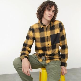 Falabella Bearcliff camisa manga larga 100% algodón cuadros hombre oferta