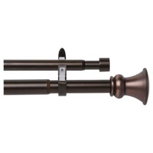 Falabella Set de barra cortina doble 25/22 mm extensible 112-274 cm queen cobre oferta