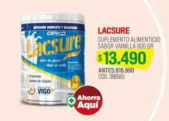 Cruz Verde LACSURE SUPLEMENTO ALIMENTICIO SABOR VAINILLA 800 GR oferta