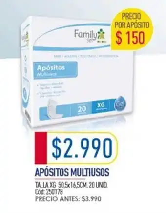 Cruz Verde FAMILY SET APÓSITOS MULTIUSOS TALLA XG 20 UNID. oferta