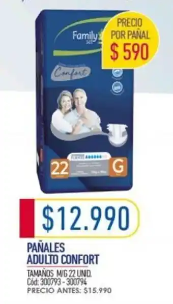 Cruz Verde FAMILY SET PAÑALES ADULTO CONFORT TAMAÑOS M/G 22 UNID. oferta