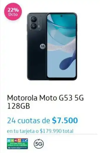 Motorola Moto G53 5G 128GB 24 cuotas