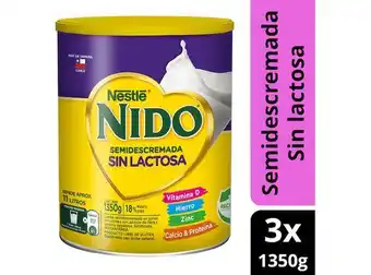 Ripley Pack leche en polvo nido® semidescremada sin lactosa tarro 1350g x3 oferta