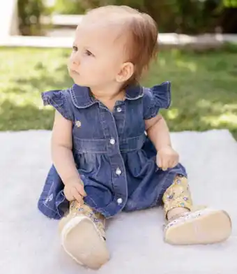 Limonada Conjunto floral recién nacida 100% algodón denim azul limonada oferta