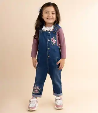 Limonada Jardinera bebé niña con flores denim azul oferta
