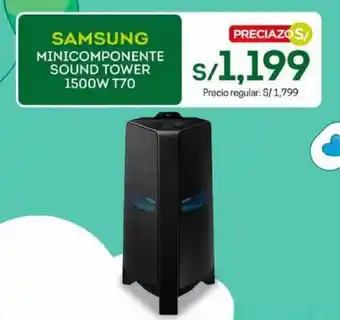 Tottus SAMSUNG MINICOMPONENTE SOUND TOWER 1500W T70 oferta