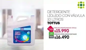 Tottus DETERGENTE LÍQUIDO CON VÁLVULA 10 LITROS TOTTUS oferta