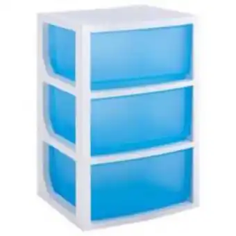 Linio Cajonera multiuso plástico 70x39x50 cm 3 cajones azul oferta