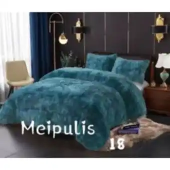 Linio Cubrecama de invierno peludo con chiporro 1.5 p petróleo jaspeado 18 oferta