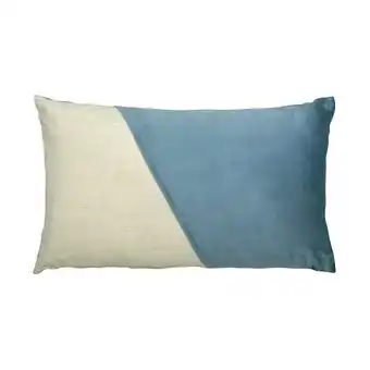Fabrics Cojín duocolor velvet renata 30x50cm celeste oferta