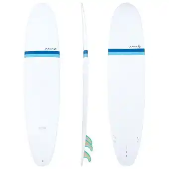 Decathlon Tabla surf epoxi longboard olaian 500 8,2' adulto blanco azul quillas oferta