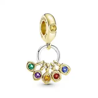 Pandora Charm colgante gemas del infinito de the avengers de marvel plata y recubrimiento oro 14k oferta