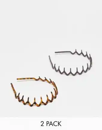 Asos Asos design pack of 2 hair comb headband in brown and tort oferta