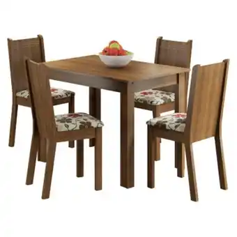 Falabella Juego de comedor 4 puestos almendro oferta