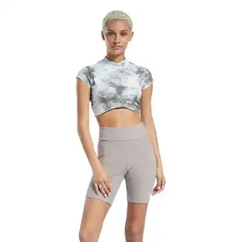 Reebok Polera classics cloud splatter-print short sleeve cropped mujer oferta