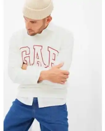 GAP Poleron gap logo cuello redondo hombre blanco oferta