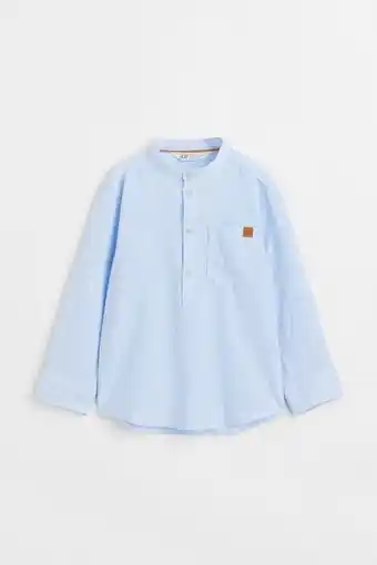 H&M Camisa en mezcla de lino con cuello mao oferta
