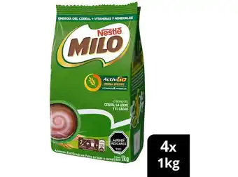 Ripley Saborizante para leche milo® activ-go® bolsa 1000g pack x4 oferta