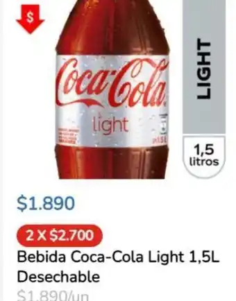 Super Bodega a Cuenta Bebida Coca-Cola Light 1,5L Desechable oferta