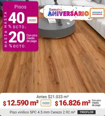 Easy Piso vinílico SPC 4.5 mm Cerezo 2.92 m² TRIOFLOR oferta