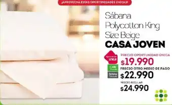 Sábana Polycotton King Size Beige CASA JOVEN
