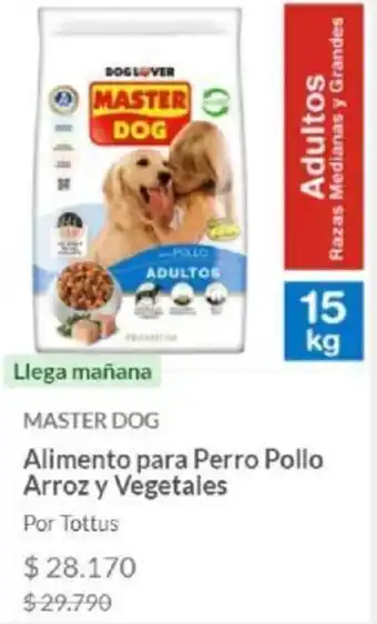 Tottus MASTER DOG Alimento para Perro Pollo Arroz y Vegetales Por Tottus oferta