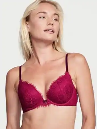 Lace & velvet push-up bra
