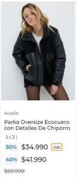 Paris Parka Oversize Ecocuero con Detalles De Chiporro 5 (2) oferta