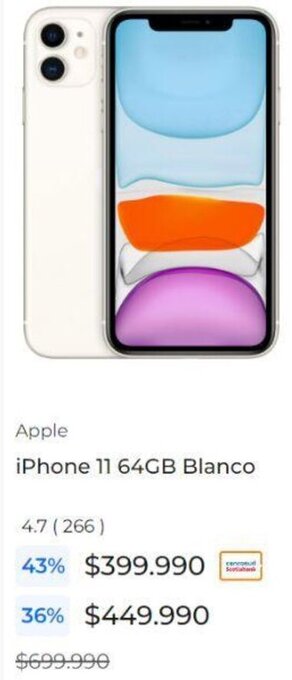 Paris Apple iPhone 11 64GB Blanco oferta