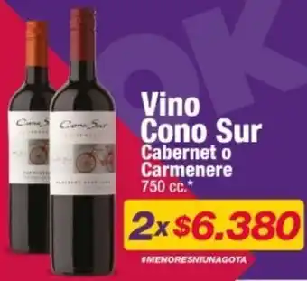 OK Market Vino Cono Sur Cabernet o Carmenere 750cc oferta