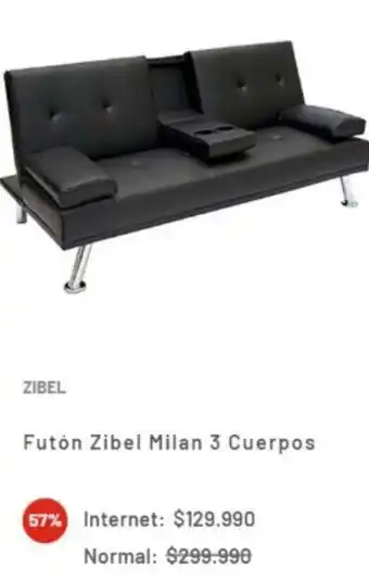La Polar Futón Zibel Milan 3 Cuerpos oferta