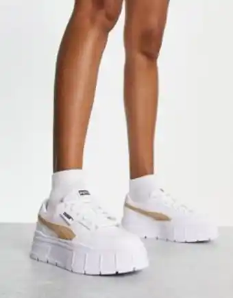 Asos Puma mayze stack trainers in white and oatmeal oferta