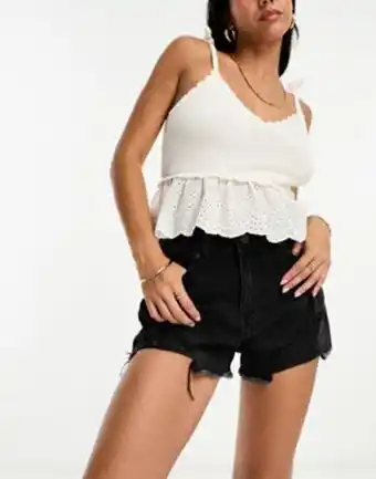 Asos Dtt ripped denim shorts in washed black oferta