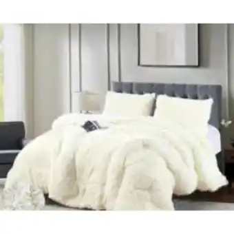 Cubrecamas de invierno peludos con chiporro 2 p blanco invierno