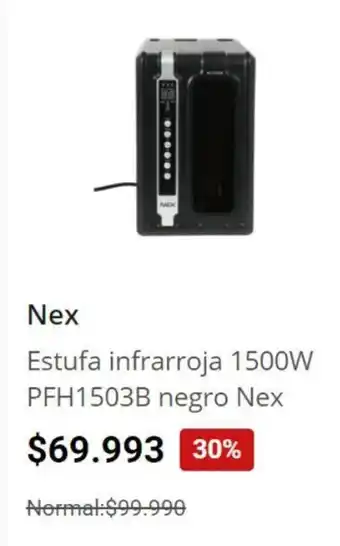 Easy Estufa infrarroja 1500W PFH1503B negro Nex oferta