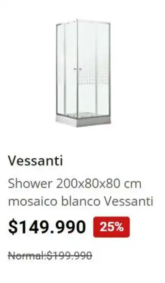 Easy Shower 200x80x80 cm mosaico blanco Vessanti oferta