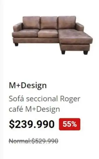 Easy Sofá seccional Roger café M+Design oferta