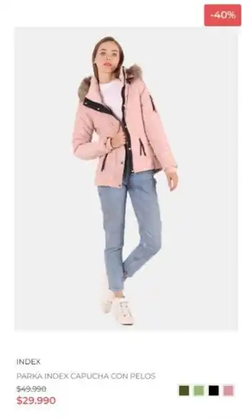 INDEX PARKA INDEX CAPUCHA CON PELOS