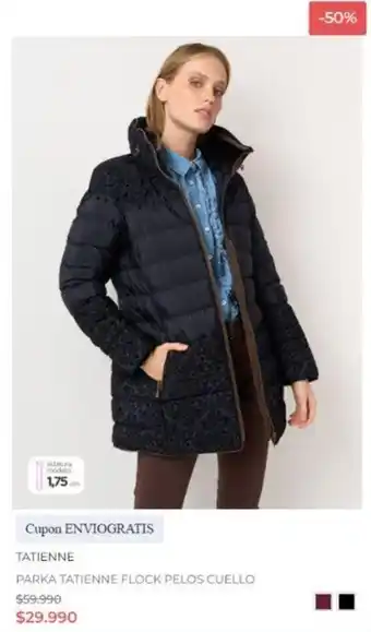 Ripley PARKA TATIENNE FLOCK PELOS CUELLO oferta
