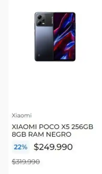 Paris XIAOMI POCO X5 256GB 8GB RAM NEGRO oferta