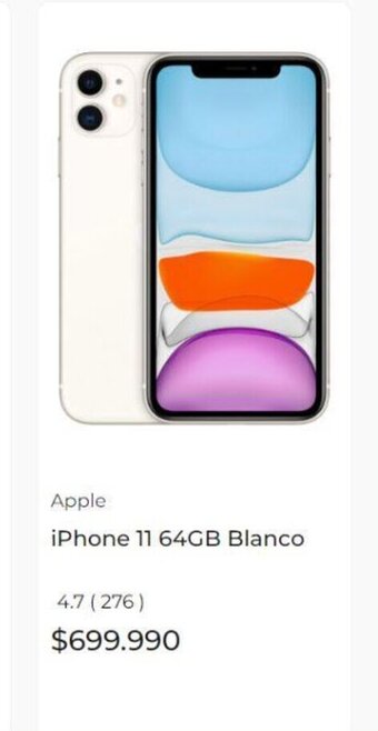 Paris Apple iPhone 11 64GB Blanco oferta