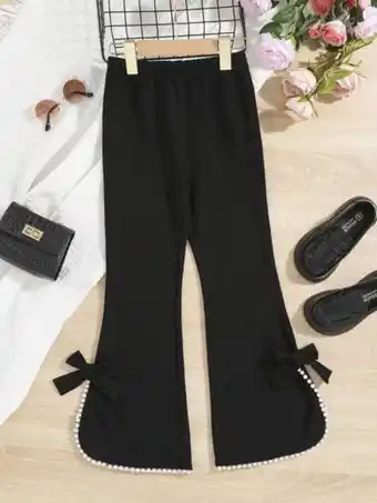Shein Shein chicas pantalones acampanados con diseño de lazo oferta