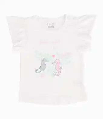 Limonada Polera collar estampado bebé niña blanco oferta