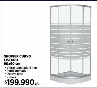 Construmart Shower ducha curvo 200x90x90 cm cromado trama oferta