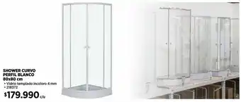 Construmart Shower ducha curvo 200x80x80 cm blanco trama oferta