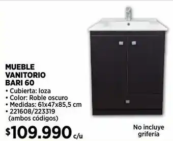 Mueble vanitorio bari negro